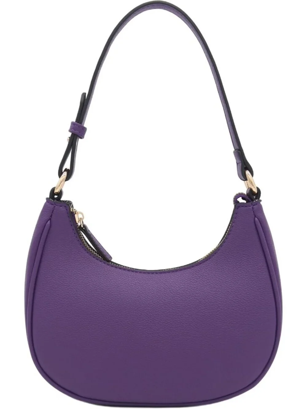 Women Purple Small Crescent For Trendy Underarm Purse Zipper Shoulder Bag